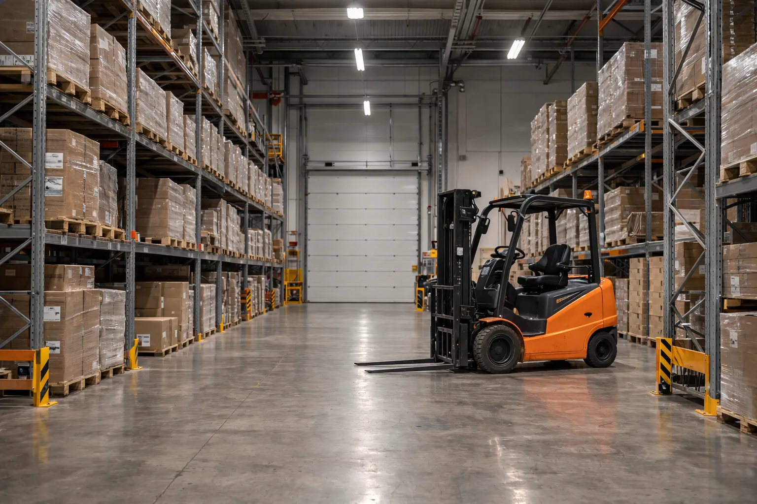 Vysokozdvižný vozík při práci